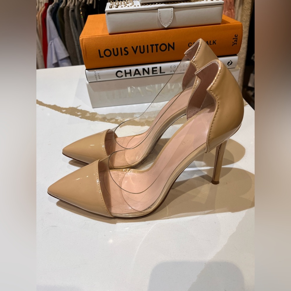 Gianvito Rossi Inspired Nude and PVC Pumps